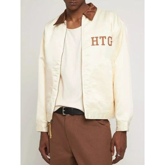 Honor The Gift Inner City Cream Bomber Jacket Men's Large - Picture 10 of 13